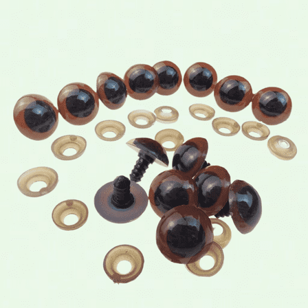 100PCS 24MM Brown Plastic Safety Eyes for Crafts, Dolls, Stuffed Animals - DIY Toy Accessories