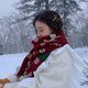 thumbnail image 5 of Bufanda grande de alce navideño para mujer, bufanda de lana tejida larga, versátil, linda y con forma de corazón para niña, para otoño e invierno, 5 of 6