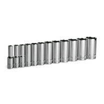 Capri Tools 3/8 in. Drive Deep Chrome Socket Set, 6-Point, 5/16 to 1 in., 12-Piece