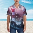 thumbnail image 4 of Haiem lighthouse Waves Torrential Rain Printed Hawaiian Shirt for Men - Men’s Casual Beach Summer Shirts - Stretch Fabric with Modern Fit-Small, 4 of 9