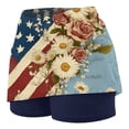 thumbnail image 5 of Htigea 250th Anniversary Skorts for Women Fourth of July High Waisted Golf Athletic Skort Trendy Stars Stripes Flower Print Skirts with Built in Shorts ZA Dark Blue XXXXL, 5 of 5