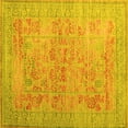 thumbnail image 1 of Ahgly Company Machine Washable Indoor Square Persian Yellow Traditional Area Rugs, 4' Square, 1 of 4