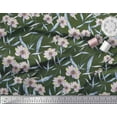 thumbnail image 3 of Soimoi Green Rayon Fabric Arrow & Anemone Floral Print Fabric by Yard 56 Inch Wide, 3 of 3