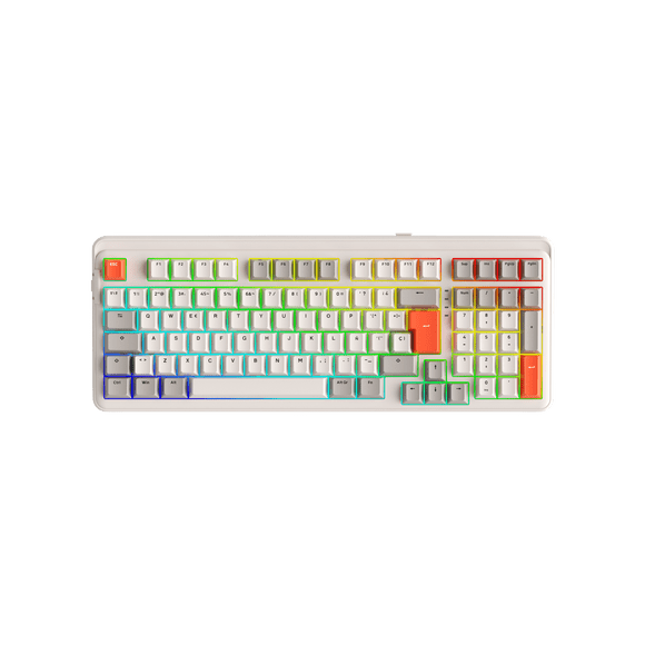 Teclado Gamer Mecánico EK98PRO, 100% 97 Teclas Inalámbrico 2.4G/Bluetooth/Cable, Estructura Gasket, Batería 4000mAh, RGB, Hot-Swappable, para PC/Laptop