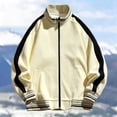 thumbnail image 6 of Yongwang Mens Long Sleeve Color Block Jacket Stand Collar Zip Up Jacket Casual Loose Fit Jacket with Pockets, 6 of 6