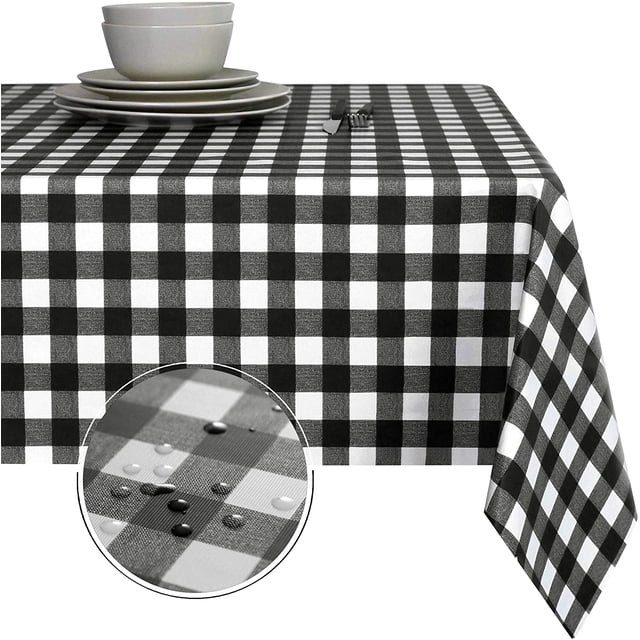 LAICAIW 100% Waterproof PVC Table Cloth, Oil-Proof, Spill-Proof, 54 x 54 Inch Rectangle, PVC, Table Cover