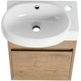 thumbnail image 6 of 16" Bathroom Vanity with Ceramic Sink, 16 Inch Floating Vanity for Small Space, Single Sink Bathroom Vanity Combo, Modern Brown Wall Mounted Cabinet Set, 6 of 14