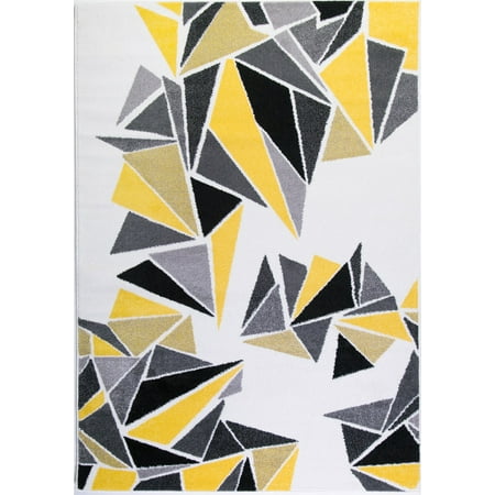 Ladole Rugs Soft Boston Collection Triangles Geometric Pattern Stylish Area Rug Carpet In Cream Yellow Black 8x11 7 10 X 5 240cm 320cm Ladole Rugs Soft Boston Collection Triangles Geometric Pattern Stylish Area Rug Carpet In Cream Yellow Black 8x11 7 10 X 5 240cm 320cm
