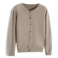thumbnail image 6 of Wutalume Women's Solid Color Long Sleeve Mid Length Cardigan Top Jacket, Lightweight Open Front Layer, Versatile Cover Up for Indoor and Outdoor,Brown L, 6 of 7