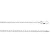Sterling Silver .925 Rope Necklace Chain 2 mm Thick 24" inches. Made in Italy