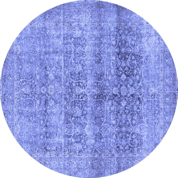 Ahgly Company Indoor Round Persian Blue Traditional Area Rugs, 6' Round