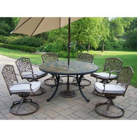 Oakland Living Stone Art Deluxe Patio Dining Set - Seats 6