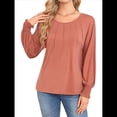 thumbnail image 2 of Camisas de Larga para Mujer, Blusas Plisadas Informales de Negocios con Puños Fruncidos. Color Naranja XL, 2 of 10