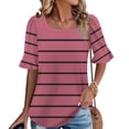 thumbnail image 2 of Blusas de Manga Corta para las Mujeres, Moda Verano Impreso, Blusas de Cuello Redondo, Chaqueta de Manga Corta para las Mujeres, 2 of 8