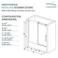 thumbnail image 4 of Transolid Mbdt606008c-T 60" High X 60" Wide Bypass Frameless Shower Door - Brushed, 4 of 5