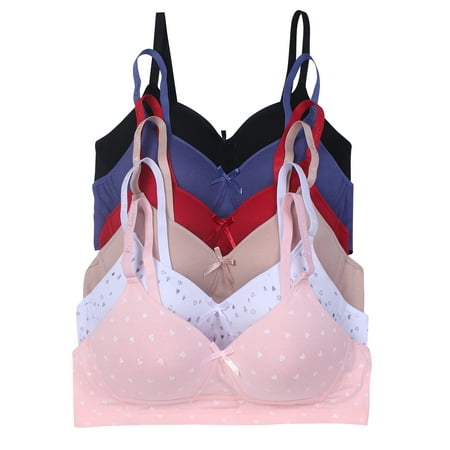 Women Bras 6 Packs of No Wire Bra B C D Cup Full Coverage Bra 40B (6855)