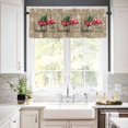 thumbnail image 3 of Christmas Red Truck Kitchen Curtains and Valances Set, Winter Tree Snowflake Linen Vintage Rod Pocket Window Valance 18 Inch Window Curtain Panels for Living Room Bedroom Laundry, 27.5x24in, 3 Pieces, 3 of 7