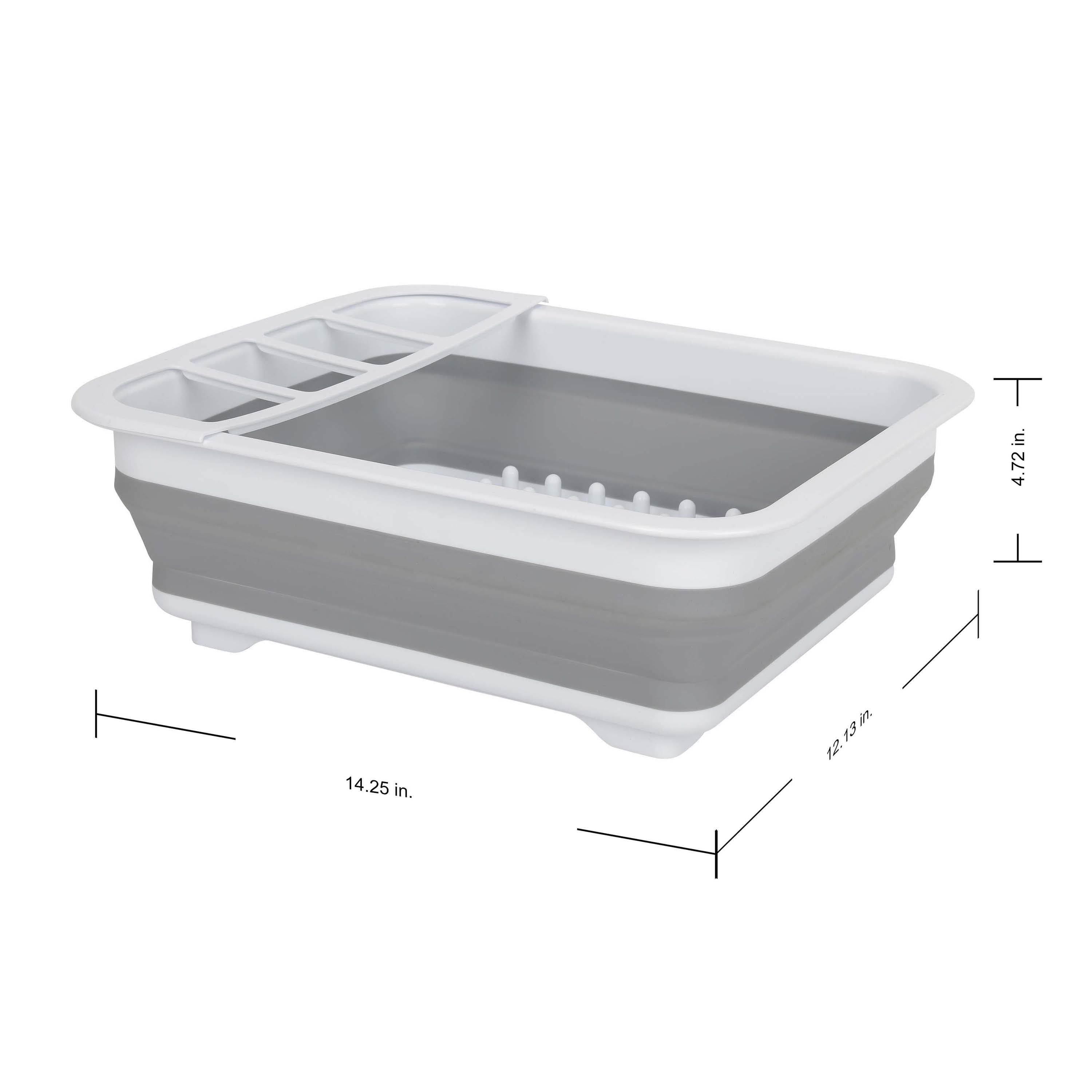 Auto-Drive, RV Collapsible Dish Drainer with Built-in-Utensil Organizer, Thermoplastic rubber