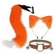 thumbnail image 2 of Conjunto de orejas y cola de gato, accesorios para el cabello de cosplay, tocado para niños, adultos, mujeres y niñas Naranja Blanco, 2 of 9