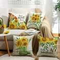 thumbnail image 2 of Farmhouse Pillow Covers 18x18 Set of 4 Spring Summer Pillow Covers Sunflower Floral Decorative Throw Cushion Cases for Sofa Couch Living Room Outdoor¡­, 2 of 6