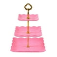 thumbnail image 2 of DOLITY Cupcake Stand 3 Tiers Serving Tray Decor Candy Display Plate Dessert Stand Cookie Tray Rack for Birthday Thanksgiving Pink, 2 of 9
