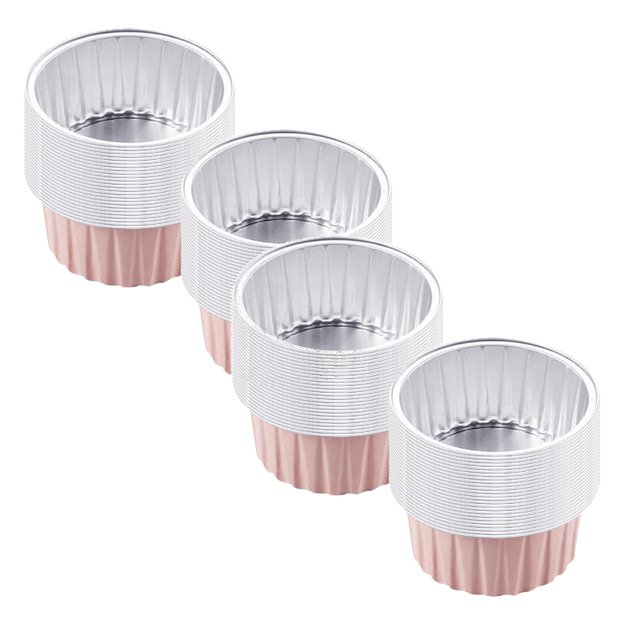 Oleegame Rouleau de Papier d'Aluminium 2 Pièces 50 Pièces Coupes Rondes Réutilisables en Papier d'Aluminium Papier d'Aluminium pour Friteuse à Air Chaud Rose