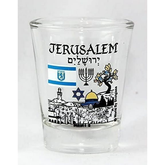 Jerusalem Israel Landmarks and Icons Collage Shot Glass