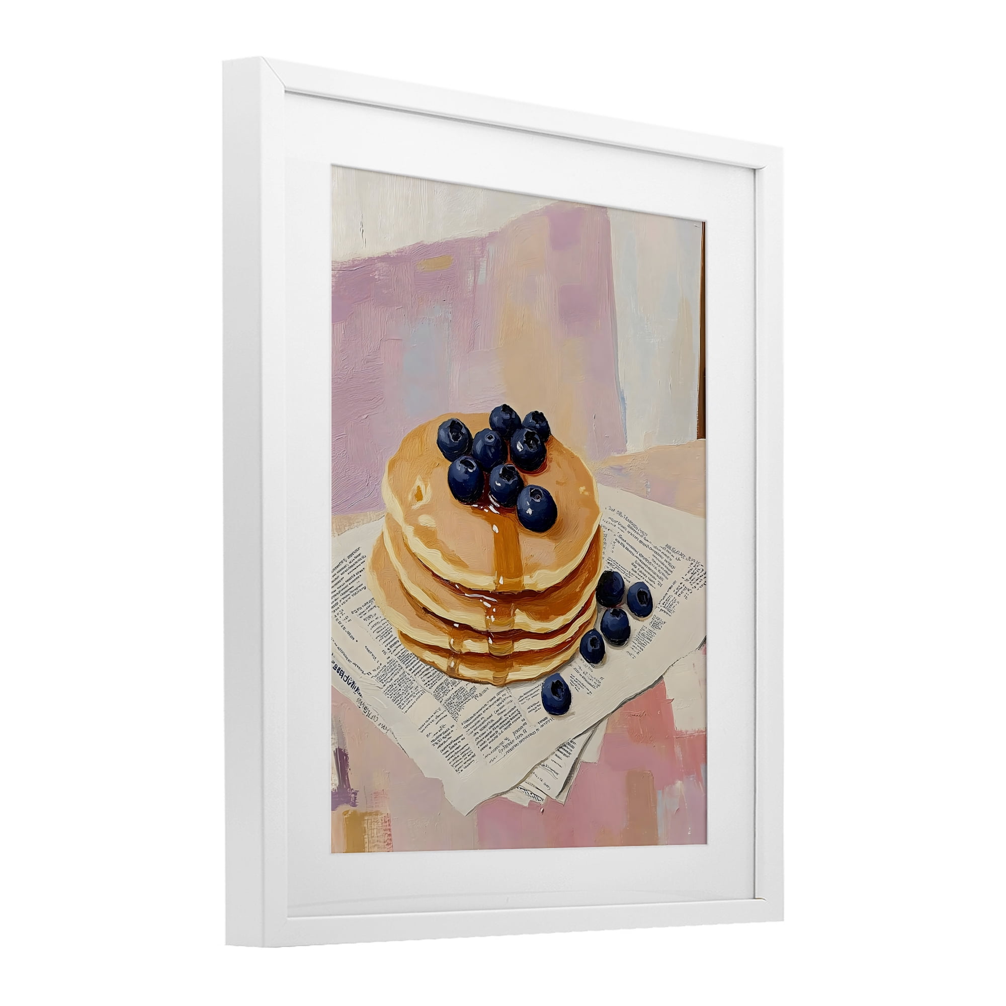 Stupell Industries Blueberry Pancakes with Syrup White Framed Print Under Glass, design by The Prints Vibe
