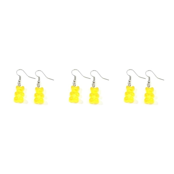 Minnieouse Gancho para la oreja Forma de oso Pendiente de gota Colgante Colgante Pendientes colgantes Amarillo Type1 NO1