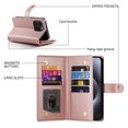 thumbnail image 3 of Allytechgroup Wallet Case for Apple iPhone 16 Pro, 9 Cards Holder + Zipper Pocket + Hand Wrist Shockproof Stand Flip Cover RFID Blocking Phone Case for Women Men, Pink, 3 of 7