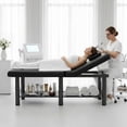 thumbnail image 3 of Holaki 75 inch Stationary Massage Table, Heavy Duty Metal Frame with PU Leather, Modern Esthetician Bed for Physical Therapy Spa Tattoo, Black, 3 of 9