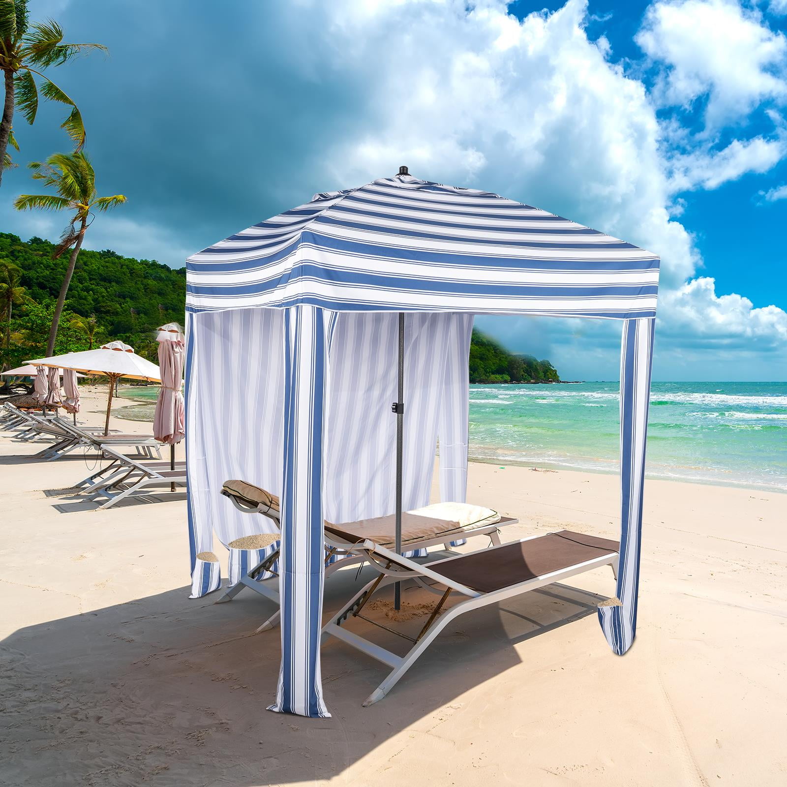 Zimtown Beach Canopy Tent Sun Shade 6' x 6' Beach Shelter, Included
