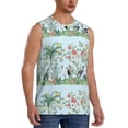 thumbnail image 2 of Balery Chinoiserie Floral Palm Tree Camisetas sin mangas para hombre, absorbe la humedad y protege contra el mal olor.-X-Large, 2 of 7