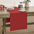 thumbnail image 1 of Shiyou - Chemin de Table Style Lin Basique, 14 x 108 Pouces Rouge, Chemins de Table Rustiques de Ferme 108 Pouces de Long, Chemin de Table en Polyester Quotidien - Lavable en Machine et Entretien Facile, 1 of 4