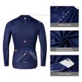 thumbnail image 5 of Santic Striped Mens Cycling Jersey Long Sleeve Bicycle Shirt Bike Jersey for Cyclist Navy,M, 5 of 7