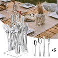 thumbnail image 4 of Juego de vajilla de acero inoxidable, cuchillo, tenedor, , juego de vajilla familiar, apto para lavavajillas, para cocina de restaurante - Plata Soledad Vajilla familiar, 4 of 8