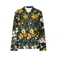 thumbnail image 6 of Qepwscx Casual Womens Long Sleeve Button Up Tops Floral Print Collar Neck Shirts Going Out Tops Floral Graphic T-Shirts Blouses Fall Spring Sweatshirt Basic Tees Loose Fits for Women, 6 of 6