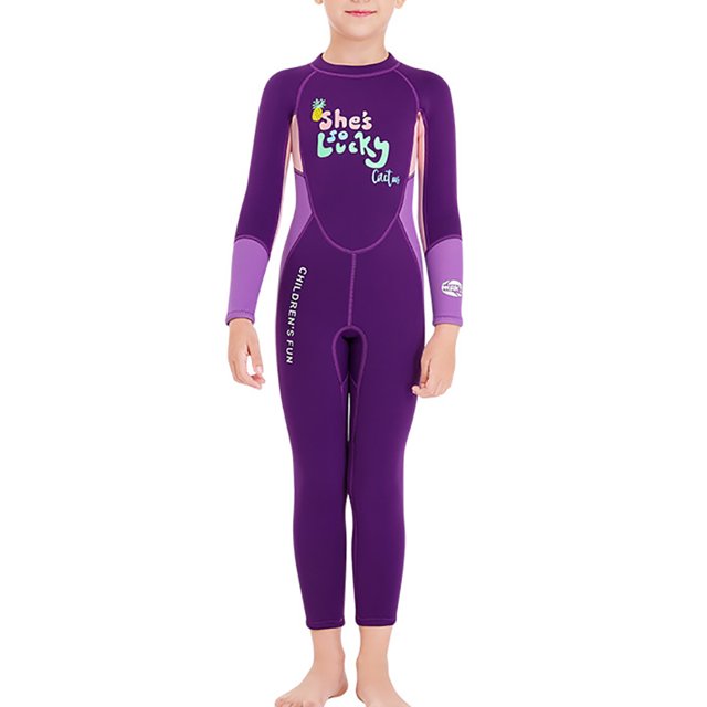 Soidarity DIVE SAIL Niños Traje de buceo Cuello 2.5 mm A prueba de sol Cálido Mantener 3 capas Impermeable Natación Playa Jugar Traje de Deportes acuáticos Púrpura S Soidarity OD003303-06