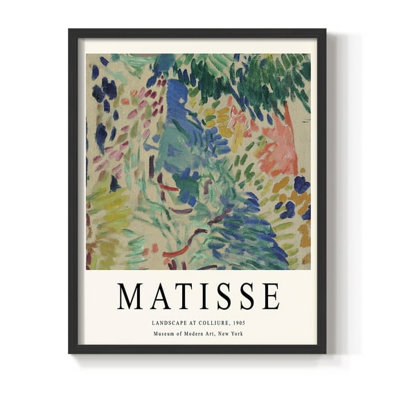 Matisse CDXCIII in Black Solid Wood Framed Print No Nail Hanging