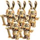 thumbnail image 1 of Golden Brass Bunny Pendant Creative Key Chain Accessory 5Pcs, 1 of 5