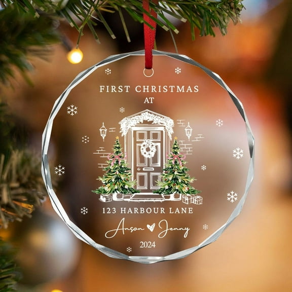 First Christmas in Our New Home Glass Ornament 2025, New House Ornament, Personalized First Home Keepsake, Ceramic 3 Inch Decoration