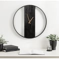 thumbnail image 3 of Kate and Laurel Ladd Modern Glam Numberless Round Wall Clock, 24 Inch Diameter, Black and Gold, Decorative Round Metal and Wood Clock for Living Room Decor, 3 of 10