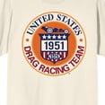 thumbnail image 2 of National Hot Rod Association U.S. Drag Racing Circle Logo Adult Natural Crew Neck Short Sleeve T-shirt -Medium, 2 of 4