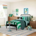 thumbnail image 3 of Mainstays Kids Green and Blue Stripe Reversible Comforter Set with Sheets, Twin, 5 Pieces, 3 of 8
