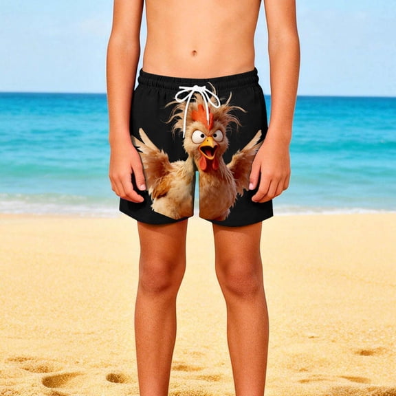 Piuwrlz Boys Swimming Trunks for Boy Swim Shorts Single Piece Short Trousers Black Size 13 Years