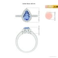 thumbnail image 4 of ANGARA Natural Pear 1.3 ct Tanzanite Ring with Diamond Halo in 14K White Gold for Women (Size-9x6mm) | December Birthstone, Birthday, Anniversary, Jewelry Gift for Women | Natural Tanzanite Ring, 4 of 8