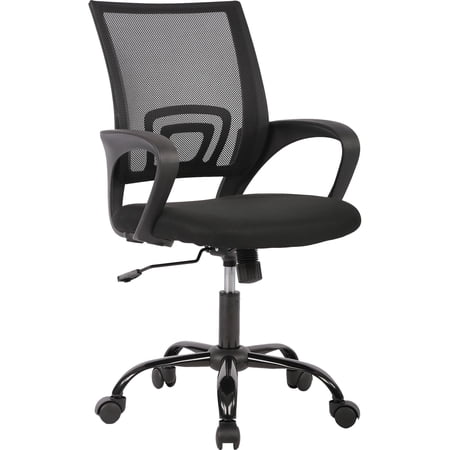 JONPONY Ergonomic Office Chair, Lumbar Support, Adjustable Height with Armrests for Adults,Black