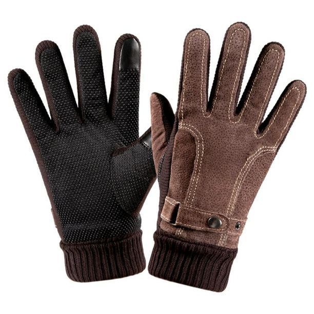Guantes de invierno cálidos con pantalla táctil, ligeros, antideslizantes, de gel de silicona, térmicos. Estilo 1 Marrón