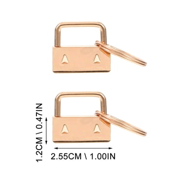 40Pcs Key Fob Hardware Kit With 1″ Clamps & Pliers Wristlet Keychain Making Supplies For Faux Leather Ribbon Webbing Gunmetal Bronze Silver