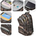 thumbnail image 3 of Brown and Black Checkered Pattern Backpack for School, Cute School Bag with Adjustable Shoulder Straps and Padded Back, 16.9"x12.6"x5.9", 3 of 4